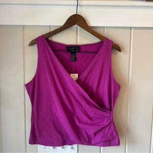 Finity Studio Vibrant Sleeveless Wrap Tank Top, NWT, size Large